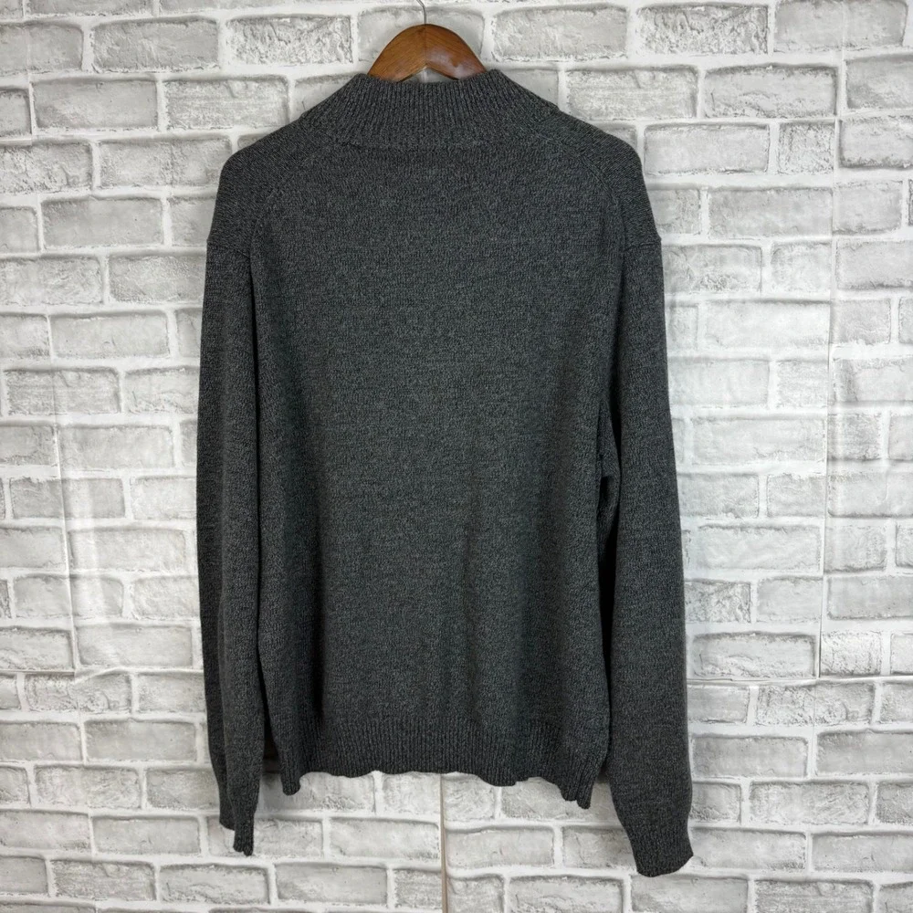 Polo Ralph Lauren Mens XXL Gray Cotton Quarter Zip Pullover Sweater Heathered